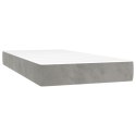 Box Spring Bed with Mattress Light Gray 39.4"x79.9" Twin XL Velvet