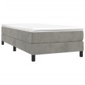 Box Spring Bed with Mattress Light Gray 39.4"x79.9" Twin XL Velvet