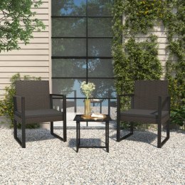 Patio Armchair with Cushion Black Poly Rattan