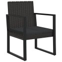 Patio Armchair with Cushion Black Poly Rattan