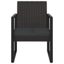 Patio Armchair with Cushion Black Poly Rattan