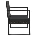 Patio Armchair with Cushion Black Poly Rattan