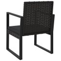 Patio Armchair with Cushion Black Poly Rattan