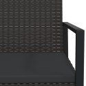 Patio Armchair with Cushion Black Poly Rattan