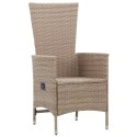 Patio Chairs 2 pcs with Cushions Poly Rattan Beige