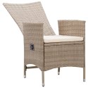 Patio Chairs 2 pcs with Cushions Poly Rattan Beige