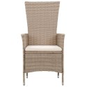 Patio Chairs 2 pcs with Cushions Poly Rattan Beige