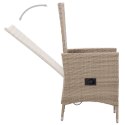 Patio Chairs 2 pcs with Cushions Poly Rattan Beige