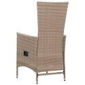 Patio Chairs 2 pcs with Cushions Poly Rattan Beige