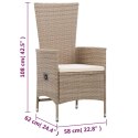 Patio Chairs 2 pcs with Cushions Poly Rattan Beige