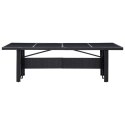 Patio Table Black 94.5"x35.4"x29.1" Poly Rattan and Glass