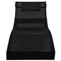 Sun Lounger with Pillow Poly Rattan Black