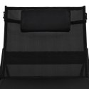 Sun Lounger with Pillow Poly Rattan Black