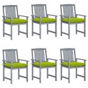 Patio Chairs with Cushions 6 pcs Solid Acacia Wood Gray