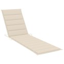 Sun Loungers 2 pcs with Table and Cushion Solid Teak Wood