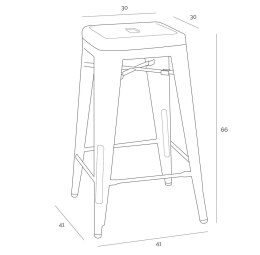 Hoker Paris 66cm żółty inspirowany Tolix