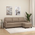 3-osobowa sofa z podnóżkiem, cappuccino, 180 cm, sztuczna skóra