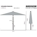 Madison Parasol ogrodowy Corsica, 200x250 cm, kolor taupe