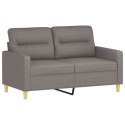 2-osobowa sofa z poduszkami, taupe, 120 cm, tkanina