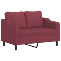 2-osobowa sofa z poduszkami, winna czerwień, 120 cm, tkanina