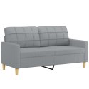 2-osobowa sofa z poduszkami, jasnoszara, 140 cm, tkanina