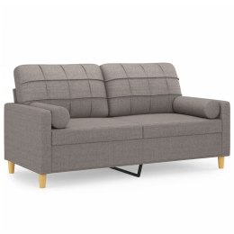 2-osobowa sofa z poduszkami, taupe, 140 cm, tkanina