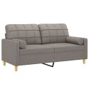 2-osobowa sofa z poduszkami, taupe, 140 cm, tkanina