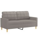 2-osobowa sofa z poduszkami, taupe, 140 cm, tkanina