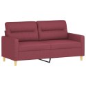 2-osobowa sofa z poduszkami, winna czerwień, 140 cm, tkanina