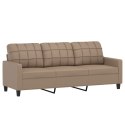 3-osobowa sofa z poduszkami, cappuccino, 180 cm, sztuczna skóra