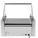 Roller grill rolkowy z osłoną i szufladą grzewczą do bułek 20 parówek HotDog 2600W 230V Royal Catering