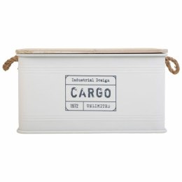 Kufer Alexandra House Living Cargo Biały Włókno konopne Metal Drewno świerkowe 38 x 60 x 33 cm