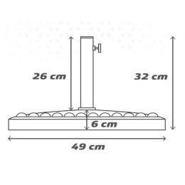 Podstawa pod parasol Aktive 49 x 32 x 49 cm Stal Polyresin