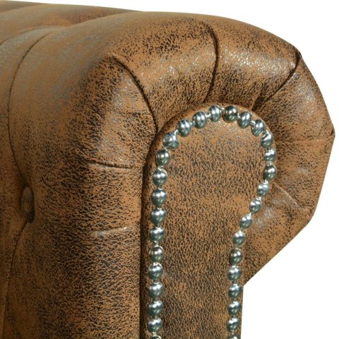 2 sofy Chesterfield: 2-osobowa i 3-osobowa, brązowe 2 sofy Chesterfield: 2-osobowa i 3-osobowa, brązowe