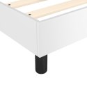 Box Spring Bed with Mattress White 53.9"x74.8" Full Faux Leather