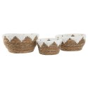 Dekoracja na Stół Home ESPRIT Biały Naturalny 30,5 x 30,5 x 14 cm (3 Części)