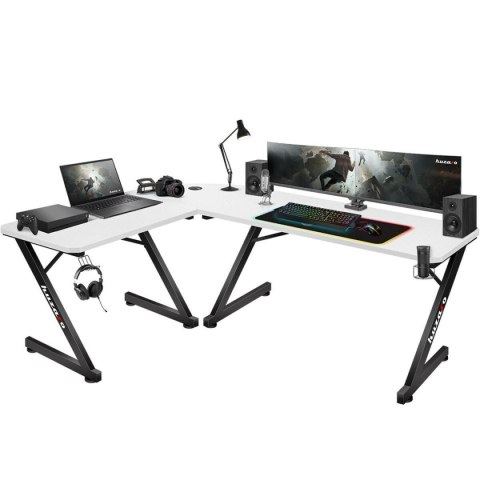 Biurko Gaming Huzaro HZ-Hero 7.0 Biały Czarny Włókno węglowe 154 x 72,5 x 117 cm