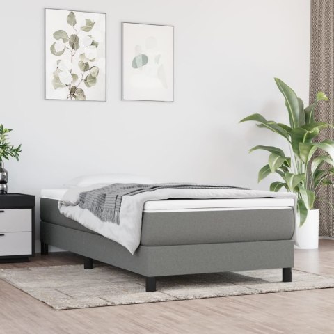 Box Spring Bed with Mattress Dark Gray 39.4"x79.9" Twin XL Fabric