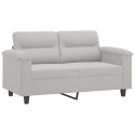 2-Seater Sofa Light Gray 47.2" Microfiber Fabric