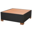 7 Piece Patio Lounge Set with Cushions Poly Rattan Black