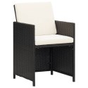 Patio Chairs 2 pcs with Cushions and Pillows Poly Rattan Black