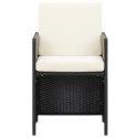 Patio Chairs 2 pcs with Cushions and Pillows Poly Rattan Black