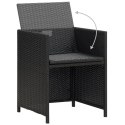 Patio Chairs 2 pcs with Cushions and Pillows Poly Rattan Black