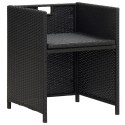 Patio Chairs 2 pcs with Cushions and Pillows Poly Rattan Black