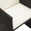 Patio Chairs 2 pcs with Cushions and Pillows Poly Rattan Black