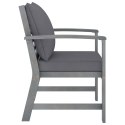 Patio Chairs 2 pcs with Dark Gray Cushions Solid Acacia Wood