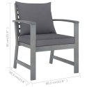 Patio Chairs 2 pcs with Dark Gray Cushions Solid Acacia Wood