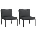 Patio Chairs with Gray Cushions 2 pcs 23.6"x29.1"x31.1" Steel