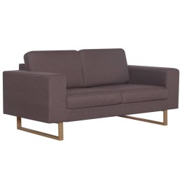 Sofa 2-osobowa, tapicerowana tkaniną, taupe