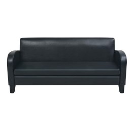 Sofa 3-osobowa, sztuczna skóra, czarna